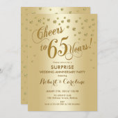 Überraschung 65. Hochzeitstag - Gold Einladung (Vorne/Hinten)