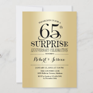 Überraschung 65. Hochzeitstag - Gold Einladung