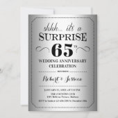 Überraschung 65. Hochzeitstag - Silberschwarz Einladung (Vorderseite)