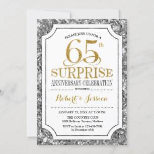 Überraschung 65. Hochzeitstag - Silver Gold Einladung