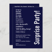 ÜBERRASCHUNG 70. Geburtstag Budget Mitternacht Wei Einladung (Vorne/Hinten)