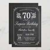 Überraschung 70. Geburtstag Einladung Chalkboard (Vorne/Hinten)