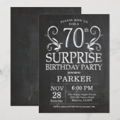 Überraschung 70. Geburtstag Einladung Chalkboard (Vorne/Hinten)