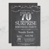 Überraschung 70. Geburtstag Einladung Chalkboard (Vorne/Hinten)
