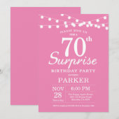 Überraschung 70. Geburtstag Einladung Pink (Vorne/Hinten)