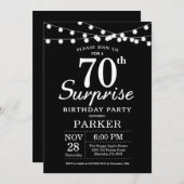 Überraschung 70. Geburtstag Einladung Schwarz und (Vorne/Hinten)