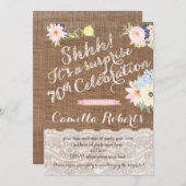 Überraschung 70. Geburtstag Einladungen, Überrasch Einladung (Vorne/Hinten)