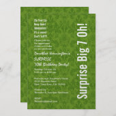 ÜBERRASCHUNG 70. Geburtstag Grün Brocade White W13 Einladung (Vorne/Hinten)