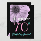 ÜBERRASCHUNG 70. Geburtstag Lavendel Daisy Einladung (Vorne/Hinten)