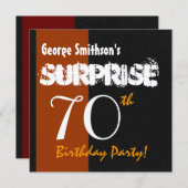ÜBERRASCHUNG 70. Geburtstag Moderne für Ihm G321 Einladung (Vorne/Hinten)