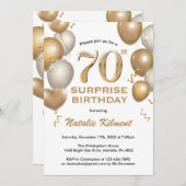 Überraschung 70. Geburtstag Weißer und Goldener Ba Einladung (Vorne/Hinten)