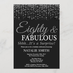 Überraschung 80. Geburtstag 80. und fabelhaftes Si Einladung