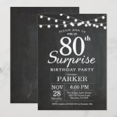 Überraschung 80. Geburtstag Einladung Chalkboard (Vorne/Hinten)