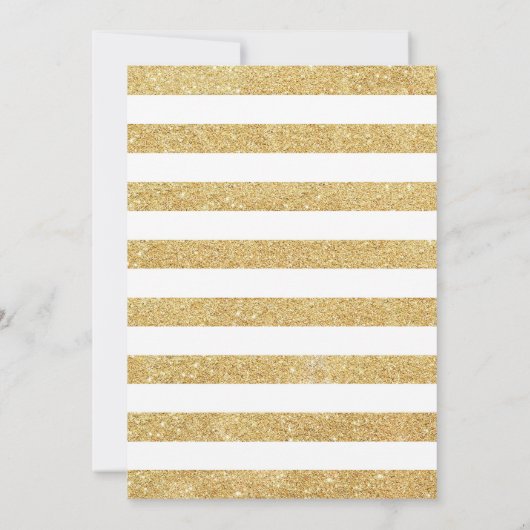 Überraschung 80. Geburtstag - Gold White Einladung (Rückseite)