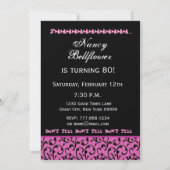 ÜBERRASCHUNG 80. Geburtstag Pink Black Wirbel Meta Einladung (Rückseite)