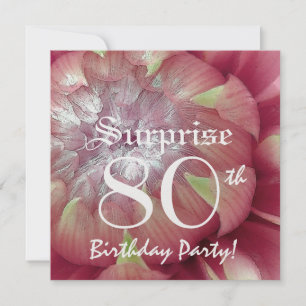 ÜBERRASCHUNG 80. Geburtstag Pink Dahlia BY06 Einladung