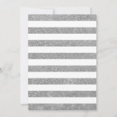 Überraschung 80. Geburtstag - Silver White Blue Einladung (Rückseite)