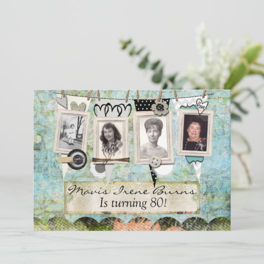 Überraschung 80. Geburtstagsparty Einladung (Stehend Vorderseite)