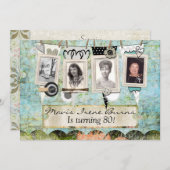 Überraschung 80. Geburtstagsparty Einladung (Vorne/Hinten)