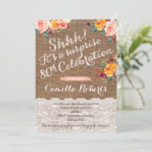 Überraschung 80. Geburtstagsparty Einladungs-Karte Einladung (Stehend Vorderseite)