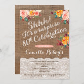 Überraschung 80. Geburtstagsparty Einladungs-Karte Einladung (Vorne/Hinten)