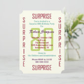 Überraschung 80. Geburtstagsparty Ticket 80 Einladung (Stehend Vorderseite)