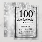 Überraschung 90. Geburtstag Einladung Silberner Gl (Vorne/Hinten)