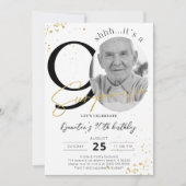 Überraschung 90. Geburtstag Gold Foto Einladung (Vorderseite)