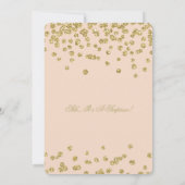 Überraschung 90. Geburtstag Gold Glitzer Blush Pin Einladung (Rückseite)
