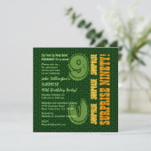 ÜBERRASCHUNG 90. Geburtstag Grüne Gold Stars W1886 Einladung (Stehend Vorderseite)