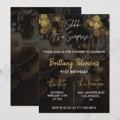 Überraschung 91. Geburtstag Einladungen Glam Glitz (Vorne/Hinten)