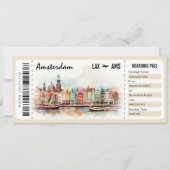Überraschung Amsterdam Boarding Pass Geschenkgutsc Einladung (Vorderseite)