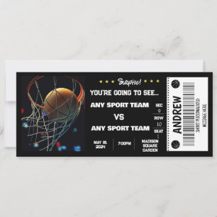 ÜBERRASCHUNG BASKETBALL GESCHENK TICKET EINLADUNG