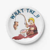 Überraschung beim Fischfang Pappteller (Vorderseite)