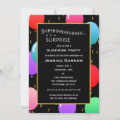 Überraschung Birthday Balloons und Confetti Custom Einladung (Vorderseite)