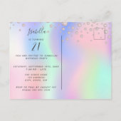 Überraschung Birthday Foto Regenbogen Diamant Einl Postkarte (Rückseite)