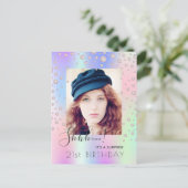 Überraschung Birthday Foto Regenbogen Diamant Einl Postkarte (Stehend Vorderseite)