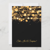 Überraschung Birthday Gold Sparkling Lights & Star Einladung (Rückseite)