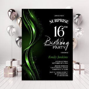Überraschung Black Green 16. Geburtstagsparty Einladung