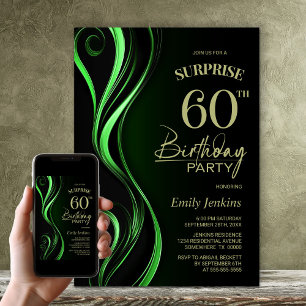 Überraschung Black Green 60. Geburtstagsparty Einladung