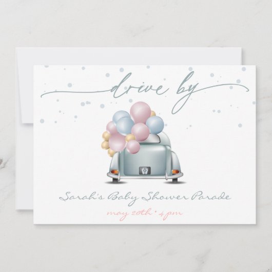 Überraschung Blue Baby Shooting Parade Einladung (Vorderseite)