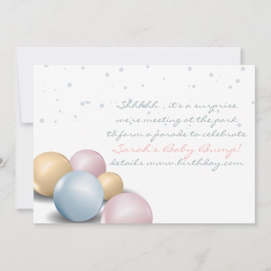 Überraschung Blue Baby Shooting Parade Einladung (Rückseite)