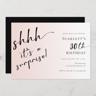 Überraschung Blush Pink Foto 30. 40. Geburtstag Pa Einladung