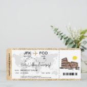 Überraschung Boarding Pass Ticket Jubiläum Einladung (Stehend Vorderseite)