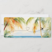 Überraschung Boarding Pass Ticket Palm Karibik Einladung (Rückseite)