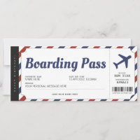 Überraschung-Bordkarte-Flugzeug-Geschenkticket