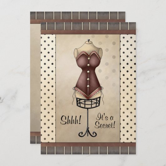 Überraschung Bridal (Lingerie) Einladung (Vorne/Hinten)