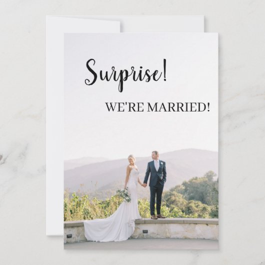 Überraschung, dass wir verheiratet sind! ankündigung (Vorderseite)