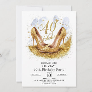 Überraschung Einfache digitale Gold 40. Geburtstag Einladung