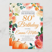 Überraschung einladen, Pumpkins Herbst Geburtstag Einladung (Vorne/Hinten)